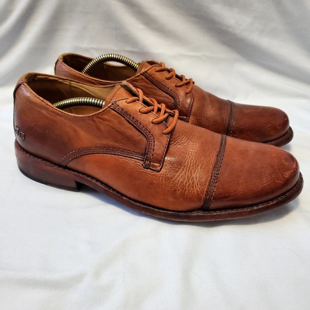 Bed Stu Distressed Brown Leather Cap Toe Oxfords Men’s Sz 8